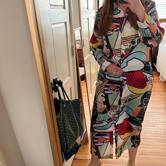 JUST DARVINY Dresses & Skirts - JUST DARVINY French Dress Fiji MD/LG button down shirt dress